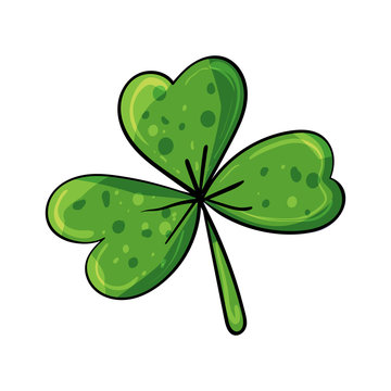 Irish clover Vector doodle illustration on transparent and white backgrounds.