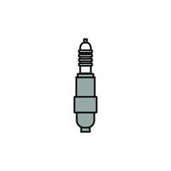 vector icon, car spark plug white background