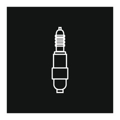 vector icon, car spark plug white background