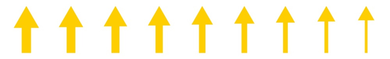 Arrow Icon Yellow | Arrows | Infographic Illustration | Direction Symbol | Pointer Logo | Up Sign | Isolated | Variations