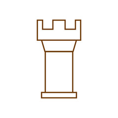 vector icon, castle tower on white background