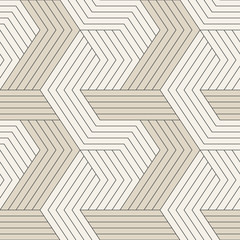 Vector seamless pattern. Seamless pattern with symmetric geometric lines. Repeating geometric tiles.