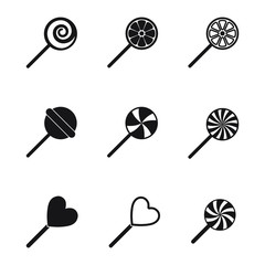lollipop icon, candy icons set