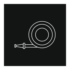 vector icon, of firefighter hose on white background