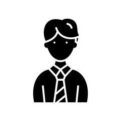 Employee black icon, concept illustration, vector flat symbol, glyph sign.