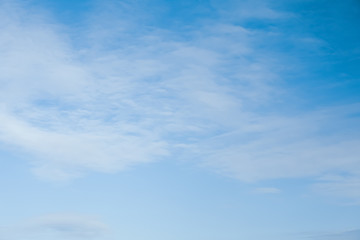 Beautiful blue sky with white clouds on sunny day