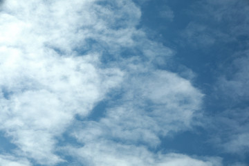 Beautiful blue sky with white clouds on sunny day