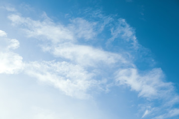 Beautiful blue sky with white clouds on sunny day