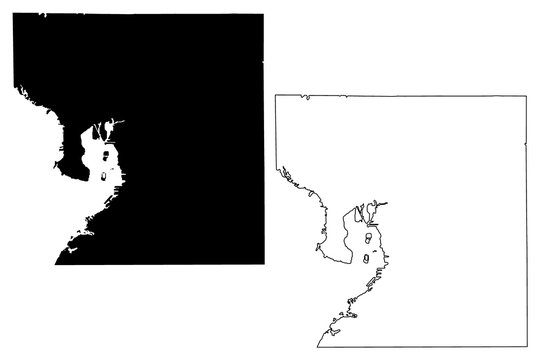 Hillsborough County, Florida (U.S. county, United States of America,USA, U.S., US) map vector illustration, scribble sketch Hillsborough map