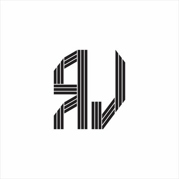 recommend clip art: RJ Logo monogram outline style linked isolated on white background