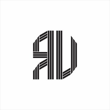 recommend clip art: RU Logo monogram outline style linked isolated on white background