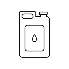 carafe of oil for vehicle on white background, icon vector