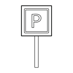 Fototapeta premium parking sign white background, icon vector