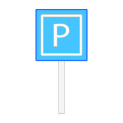 parking sign white background, icon vector