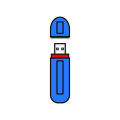 usb port on white background, icon vector