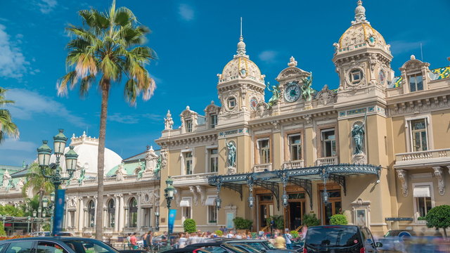 Grand Casino in Monte Carlo timelapse, Monaco. historical building