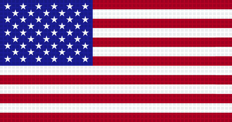 Vector United States Flag, Square Pattern, Background Illustration