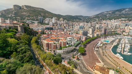 Panorama of Monte Carlo timelapse from the observation deck in the village of Monaco near Port...