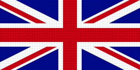 United Kingdom Flag Vector, Square Pattern, Background Illustration
