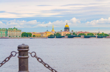 Cityscape of Saint Petersburg Leningrad with Winter Palace, State Hermitage Museum, Admiralty...