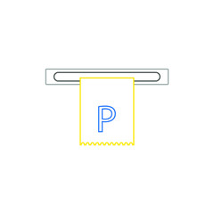 parking ticket white background, icon vector