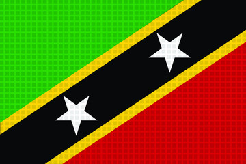 Saint Kitts and Nevis Flag Vector, Square Pattern, Illustration Background.