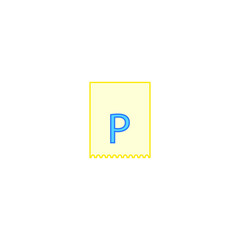 parking ticket white background, icon vector