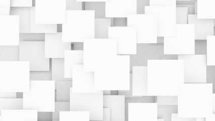 Overlapping blank white squares background 3d illustration