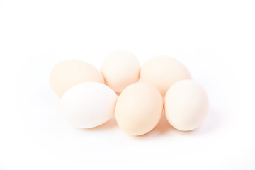 A pile of fresh raw eggs