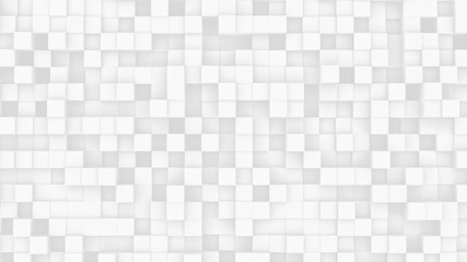 White geometric abstract background with array of small cubes. 3D illustration
