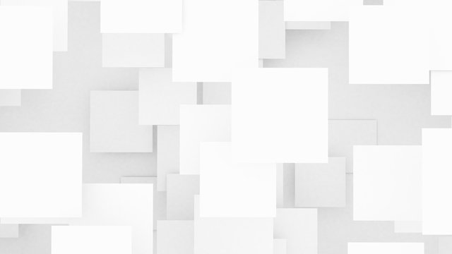 Abstract overlapping blank white squares background 3d illustration