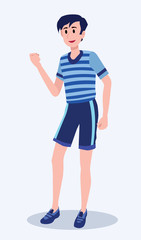 Fashionable man. Cartoon male characters in stylish clothing various fashion. Vector illustration.