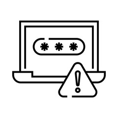 Invalid password line icon, concept sign, outline vector illustration, linear symbol.