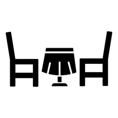 Dinner table icon vector sign and symbols