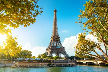 Papier Peint photo Autocollant Tour Eiffel Tour Eiffel à l& 39 heure du lever du soleil