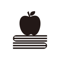 apple and book icon vector illustration sign