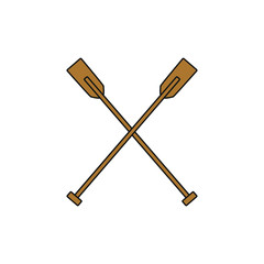 boat rowing white background, icon vector