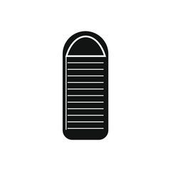 sleeping bag vector icon on white background