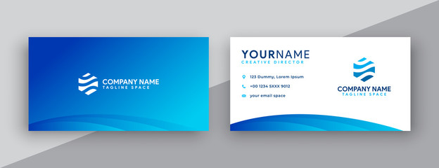 abstract modern blue gradient business card designs