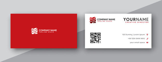 abstract red business card template designs