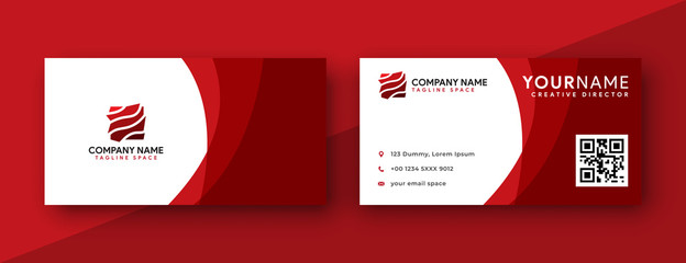 abstract red business card template designs