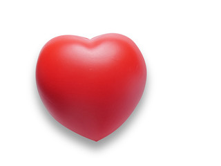 Red heart symbol of love on white background. Isolated. Concept Valentine, medicine care.