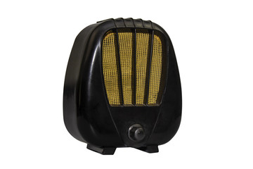 Retro radio on an isolated white background.