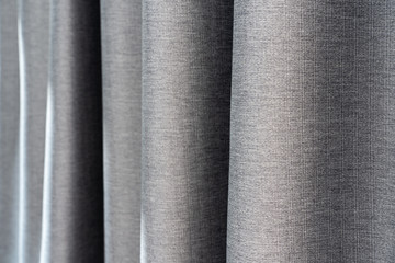 Close up of modern luxury grey surface of linen texture background, use to make curtain for...