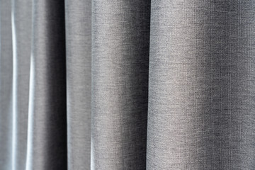 Close up of modern luxury grey surface of linen texture background, use to make curtain for interior decoration
