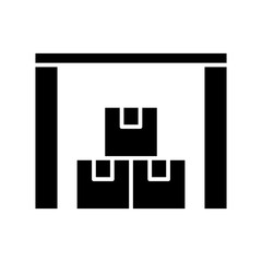 Goods storage area black icon, concept illustration, vector flat symbol, glyph sign.