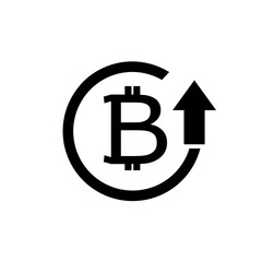 Bitcoin rotation icon. The positive bitcoin concept