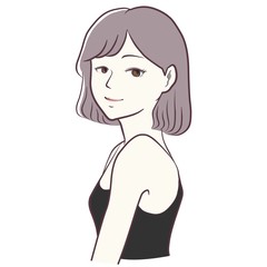 illustration of woman with black dress