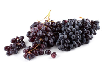 Black grape isolated on white