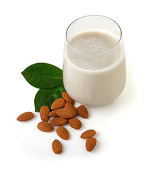 Almond milk in a glass